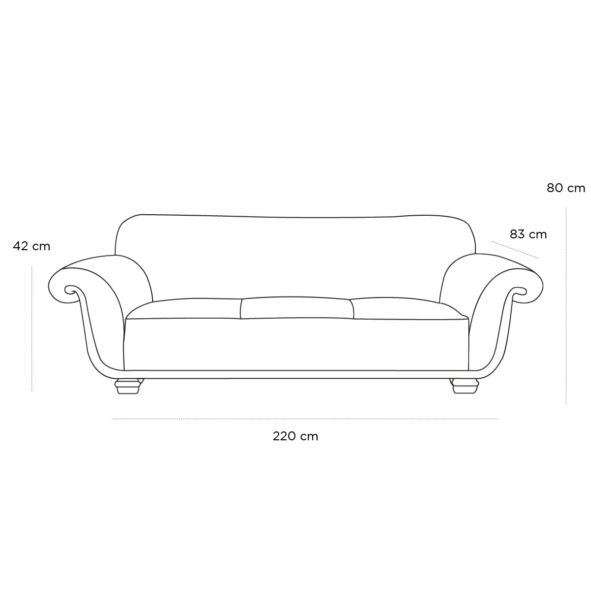 Product schematic Canapé 3 Hommes Et 1 Couffin