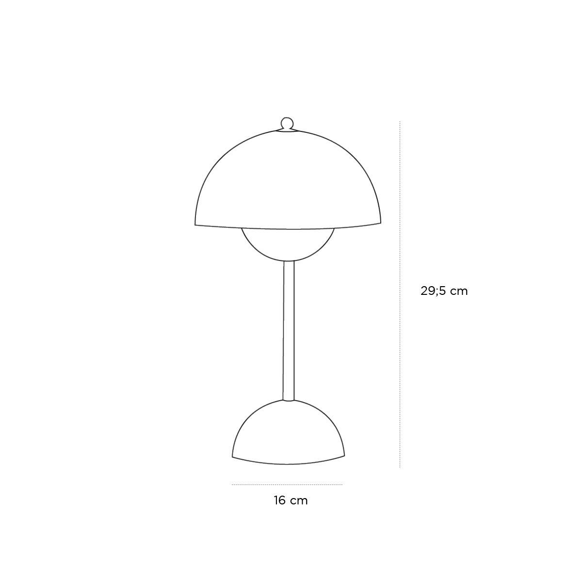 Product schematic Lampe Flowerpot VP9 moutarde
