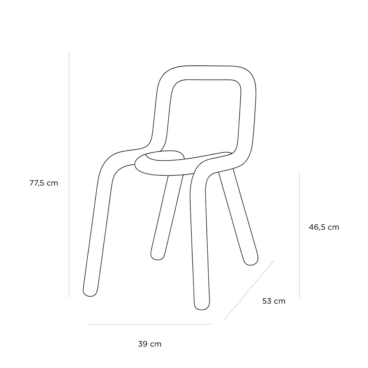 Schéma du produit Chaise Bold Jaune