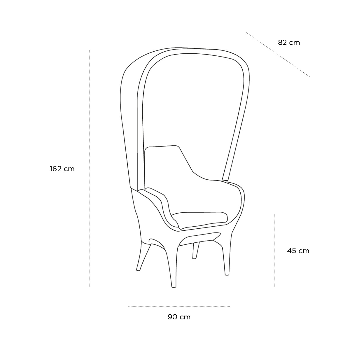 Product schematic Fauteuil Showtime