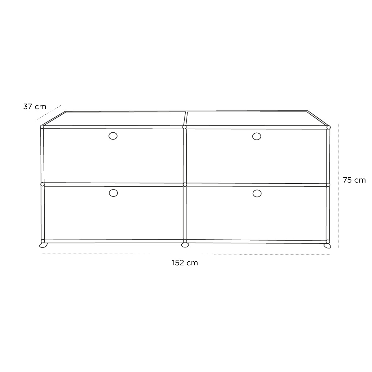 Product schematic Rangement USM Bas Orange