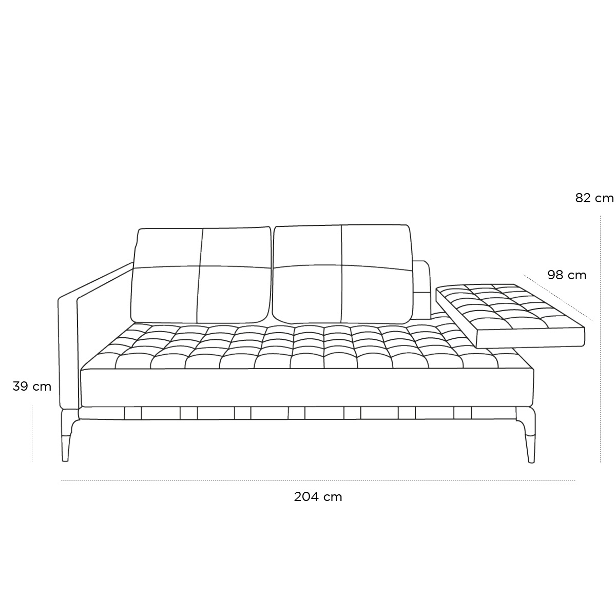 Product schematic Canapé Prive