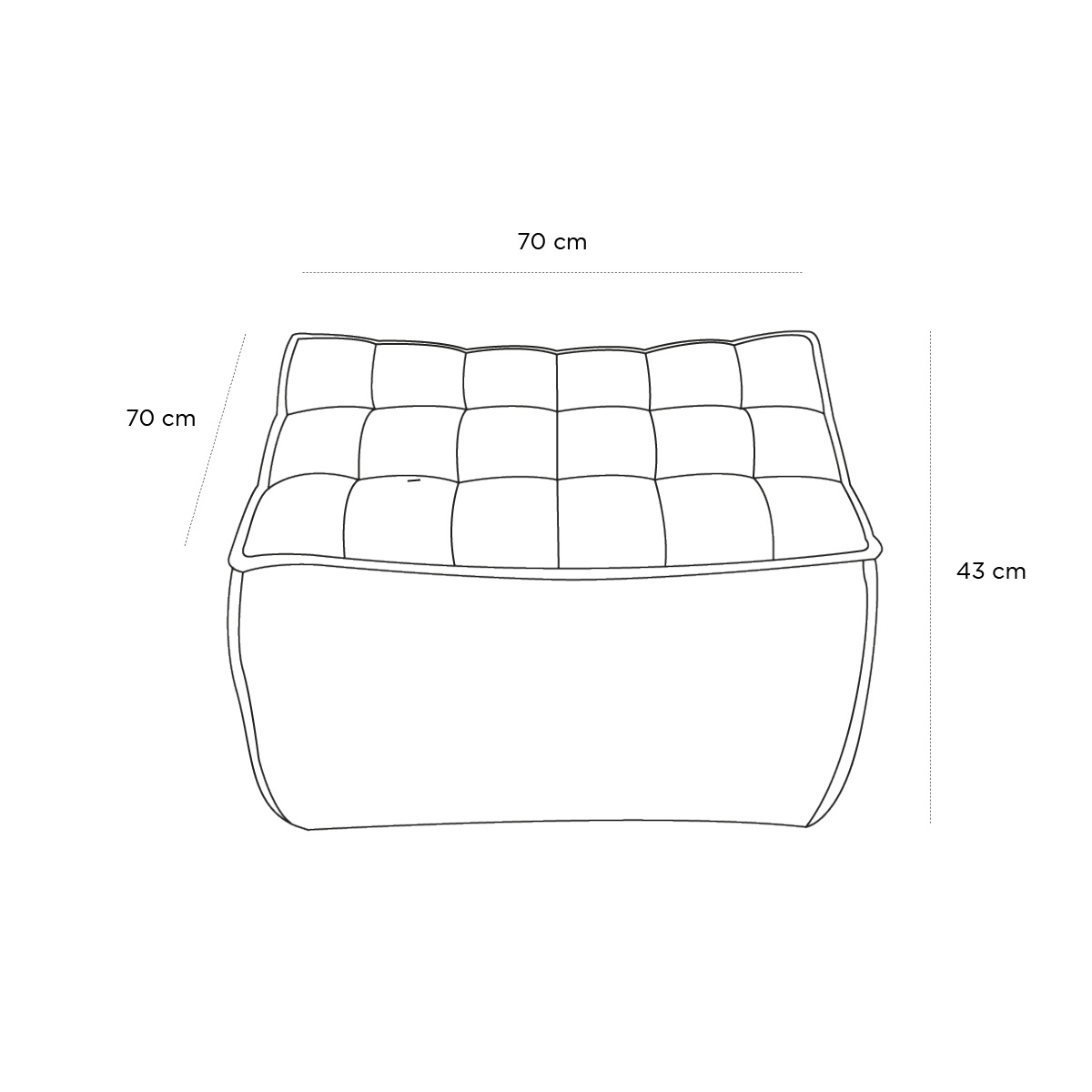 Schéma du produit Pouf N701 Cuir