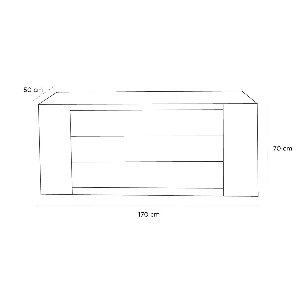 Product schematic Commode Flamant