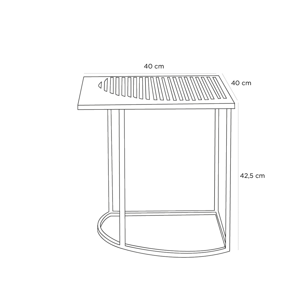 Product schematic Bout de canapé ISO Carré Blanc