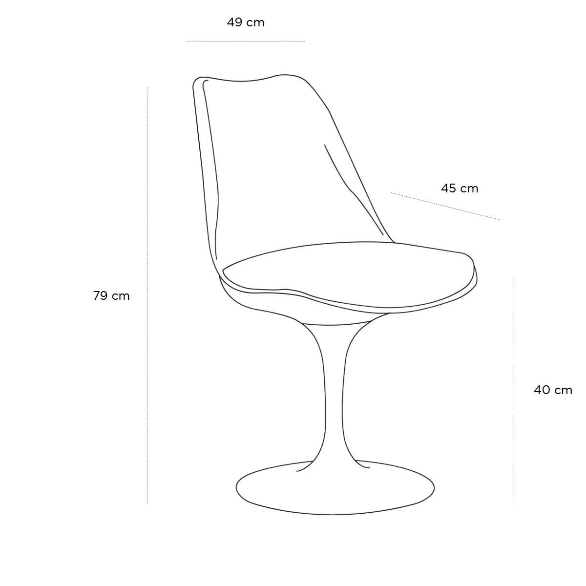 Product schematic Chaise Tulipe
