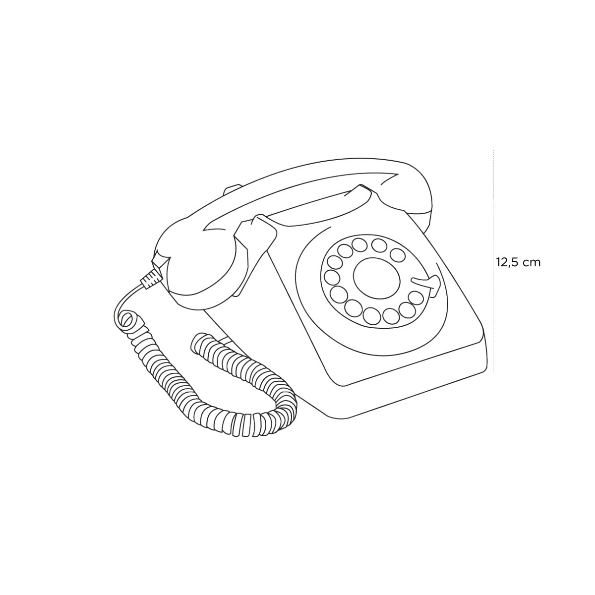 Product schematic Téléphone Vintage Ivoire
