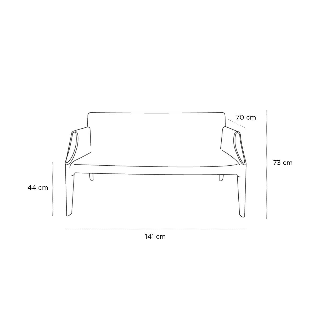 Product schematic Canapé Magic Hole