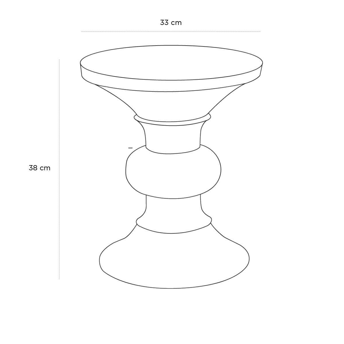 Product schematic Pouf Stool Modele B
