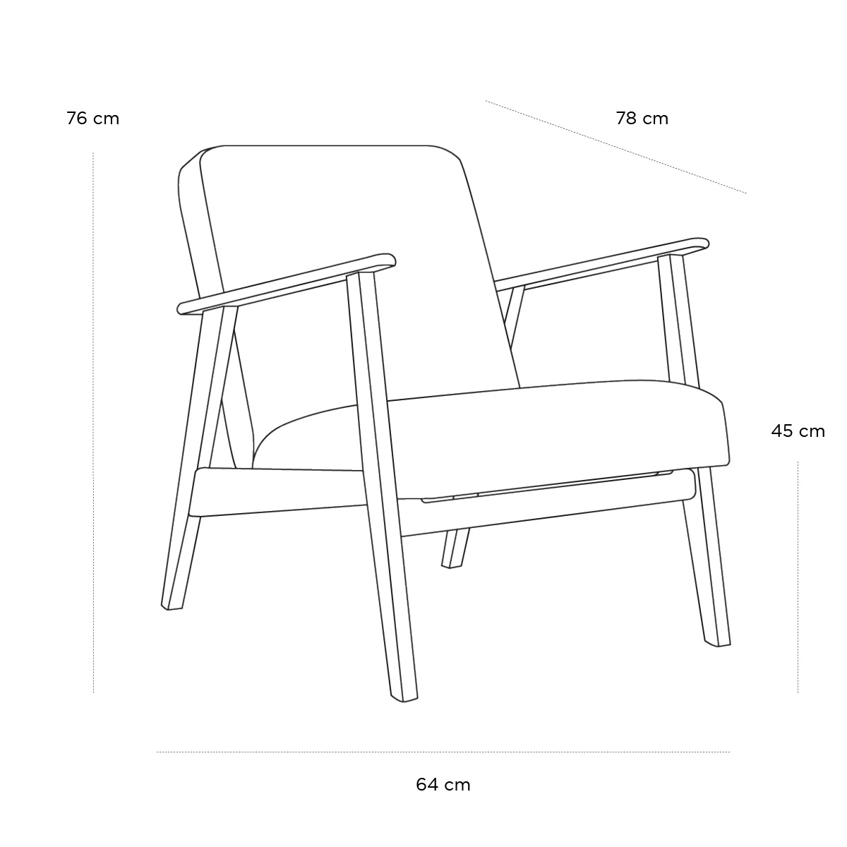 Product schematic Fauteuil Oslo Anthracite