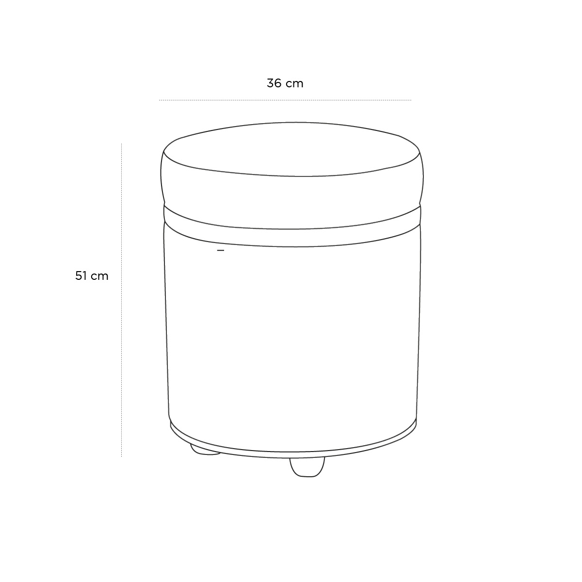 Product schematic Pouf Thessa