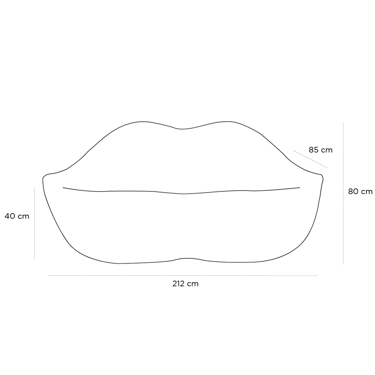 Product schematic Canapé La Bocca