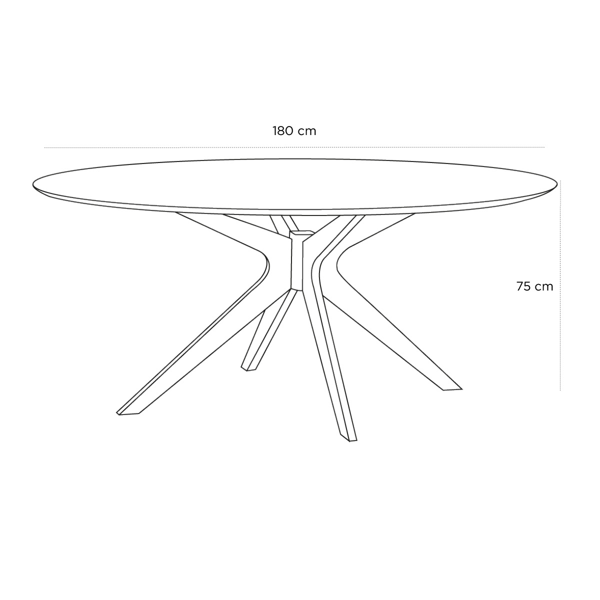Product schematic Table Naanim Noyer