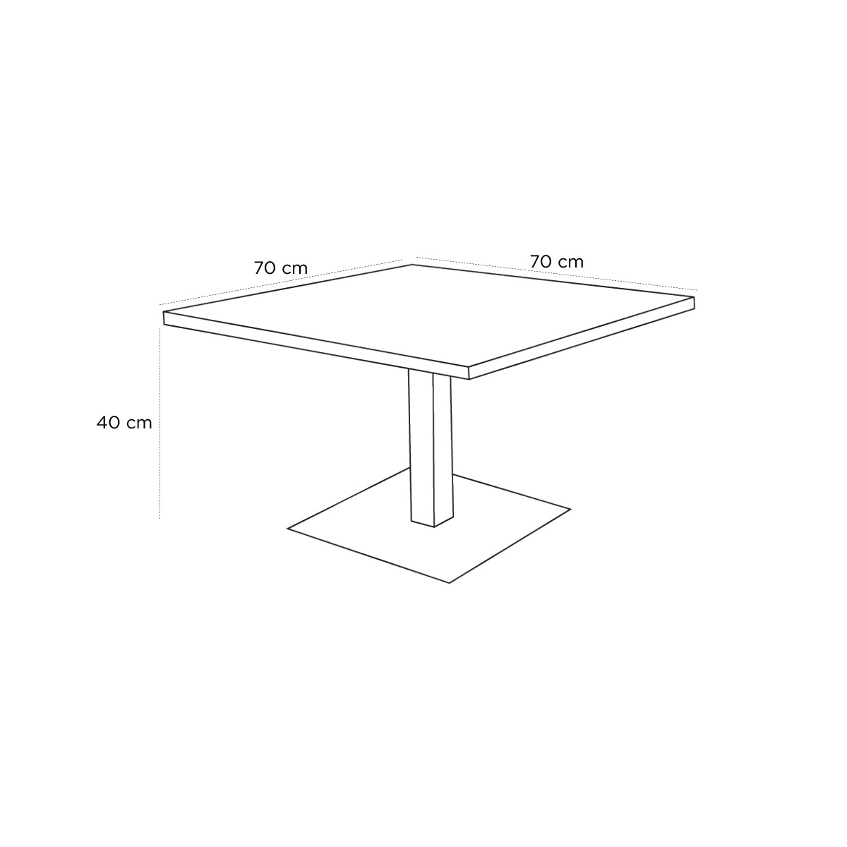 Schéma du produit Table basse Marielle Chêne