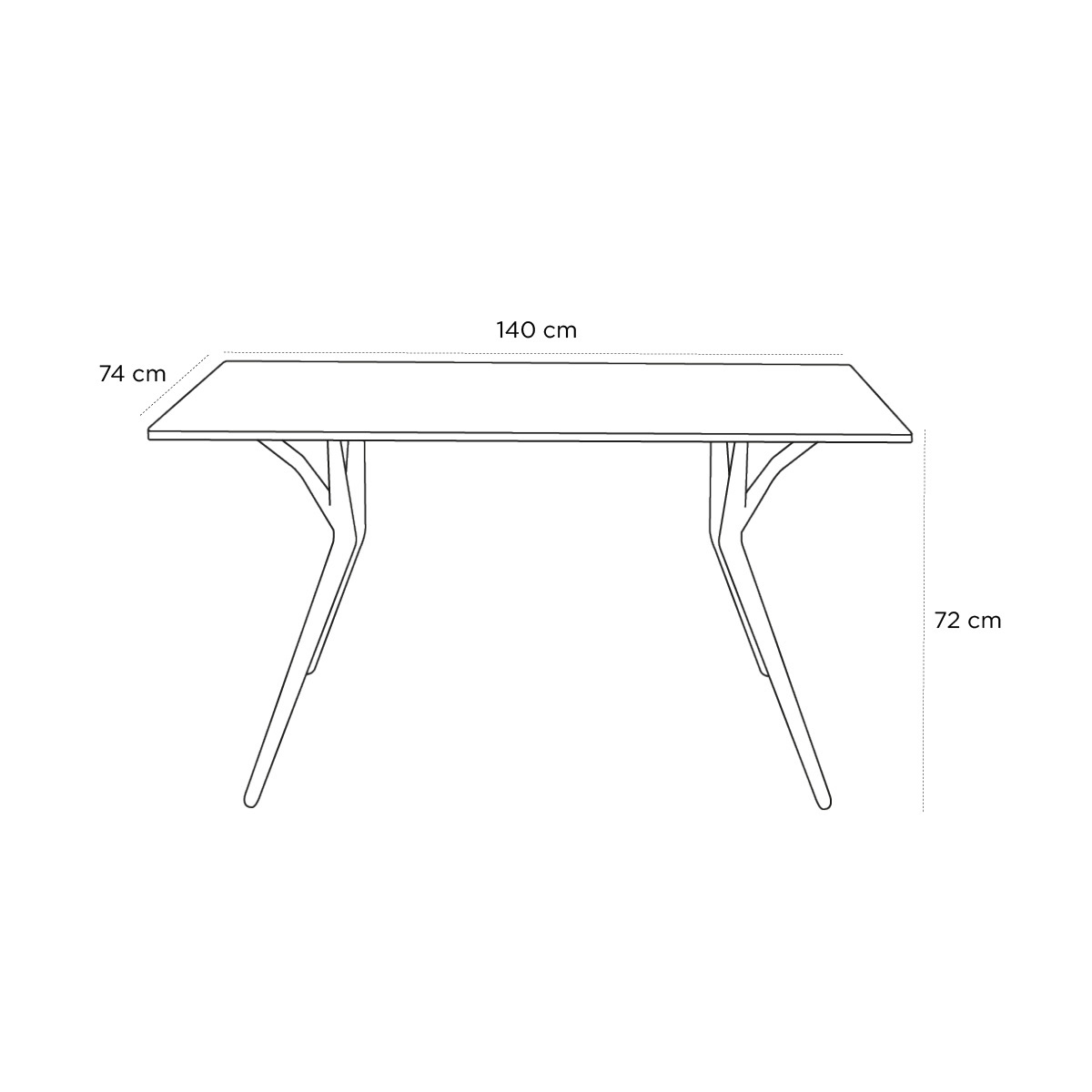 Product schematic Bureau Spoon Blanc