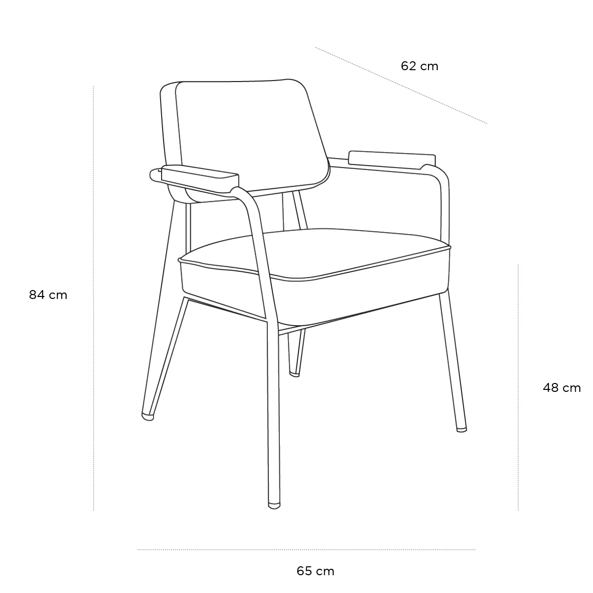 Product schematic Fauteuil Direction RAW