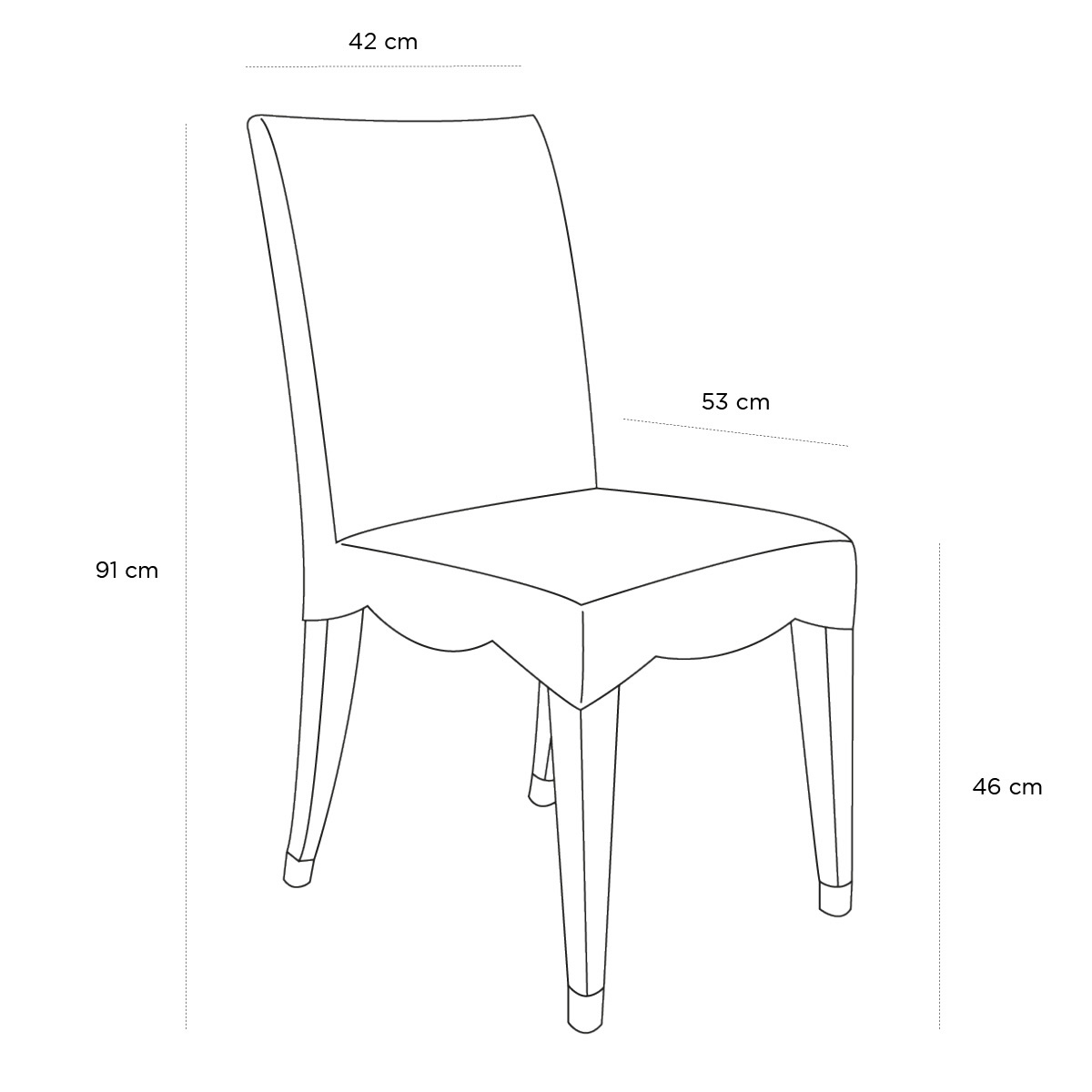 Product schematic Chaise Marly Loutre