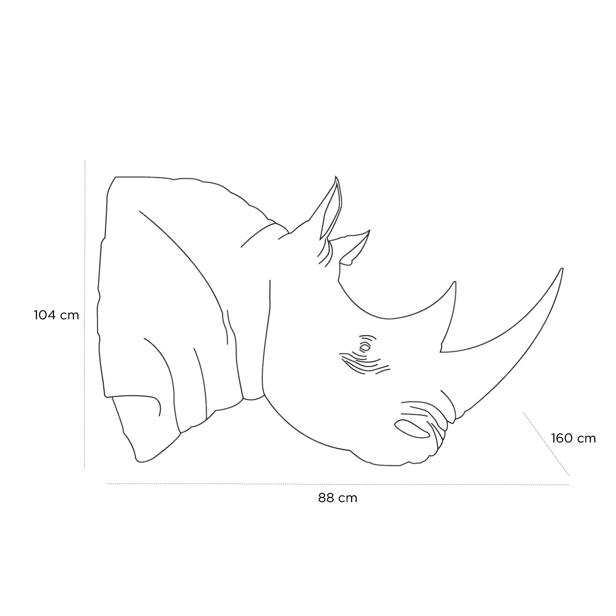 Product schematic Tête de Rhinocéros