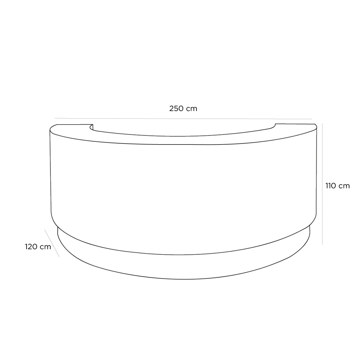 Product schematic Bar Demi Lune