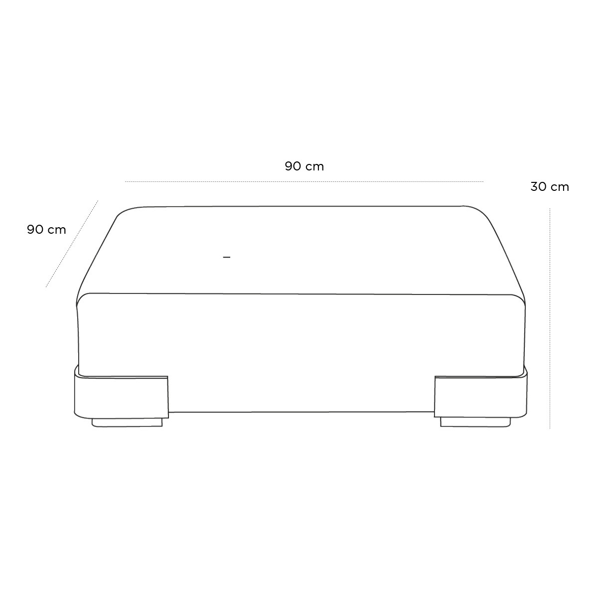 Product schematic Pouf Plastics Noir