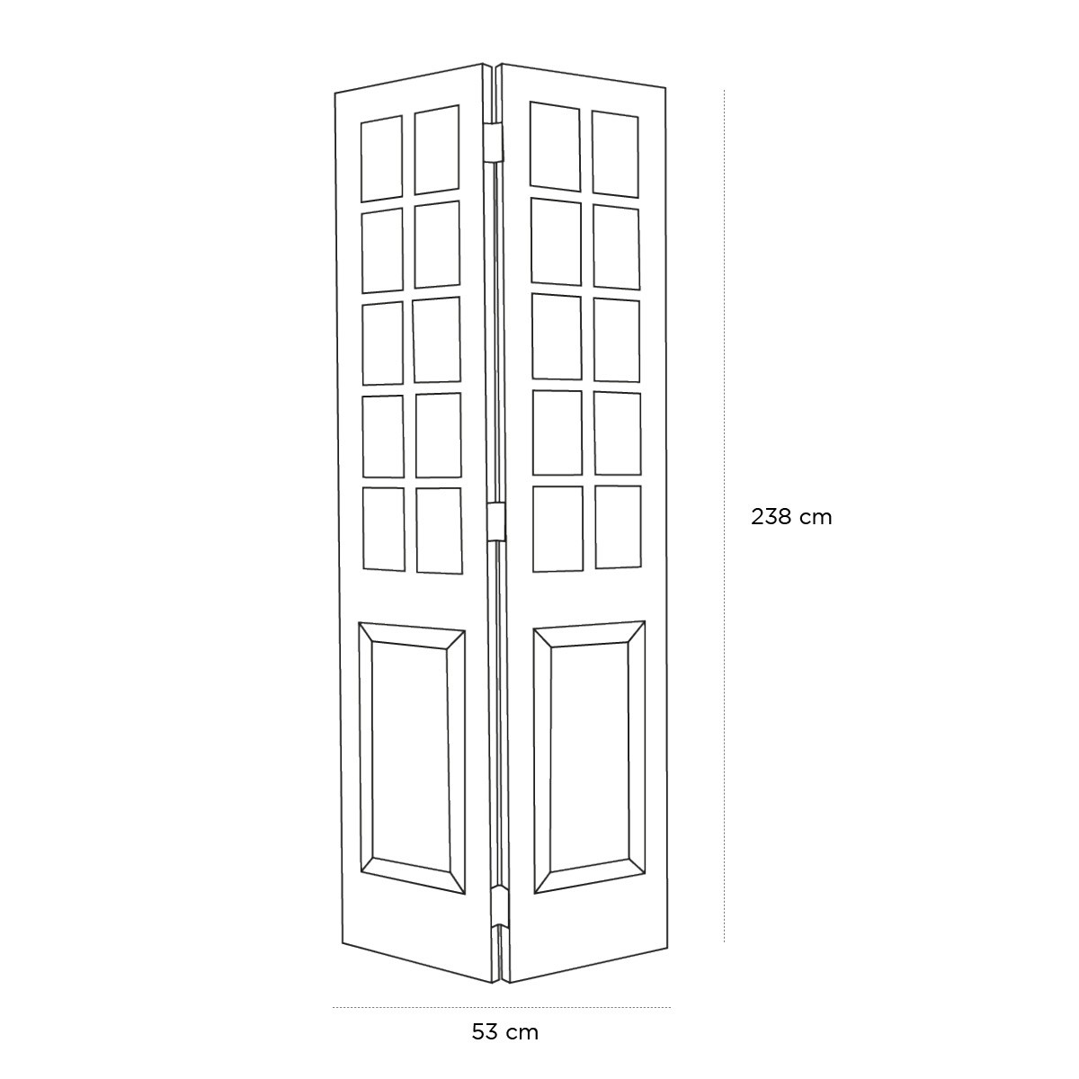 Product schematic Paravent Teck