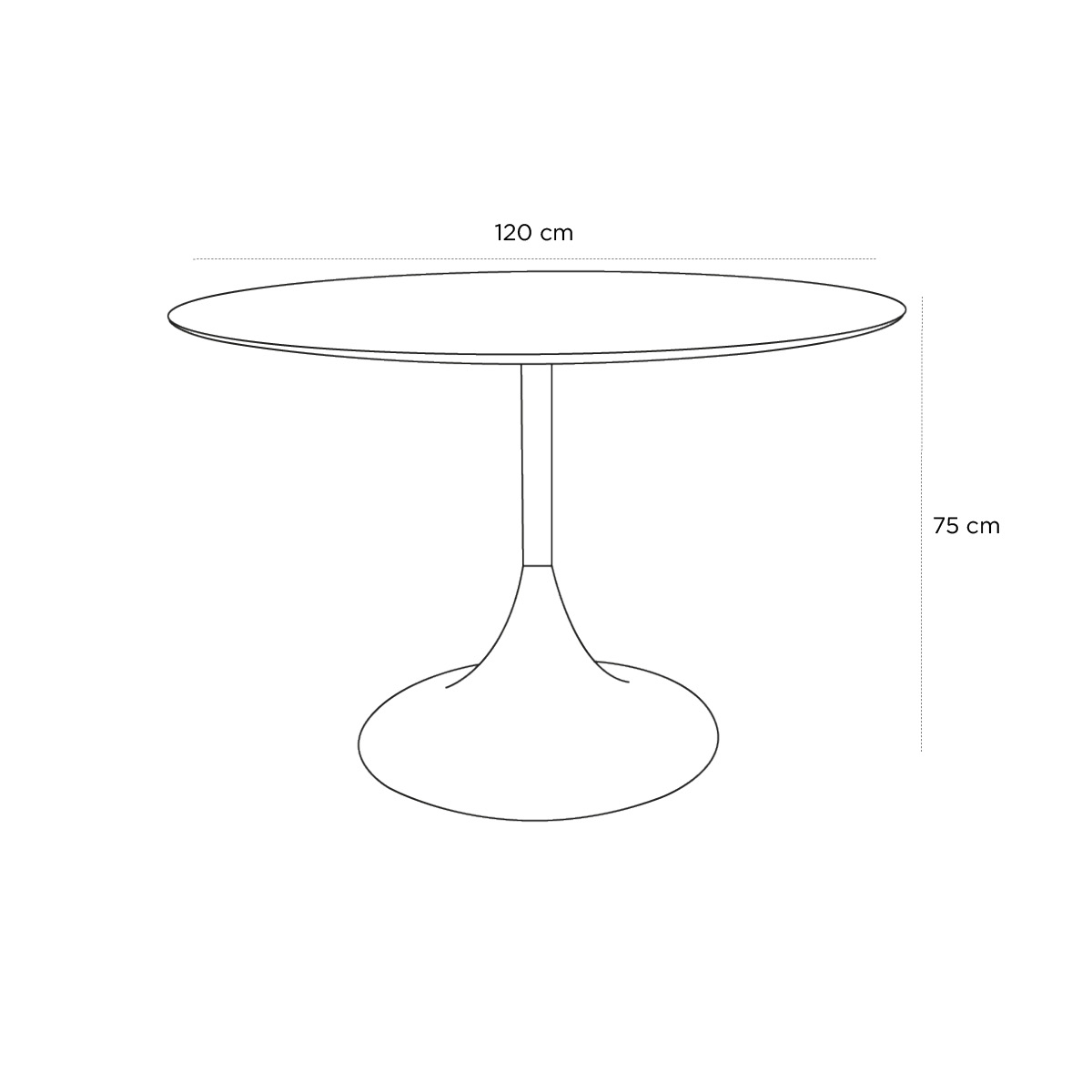 Product schematic Table Tulipe