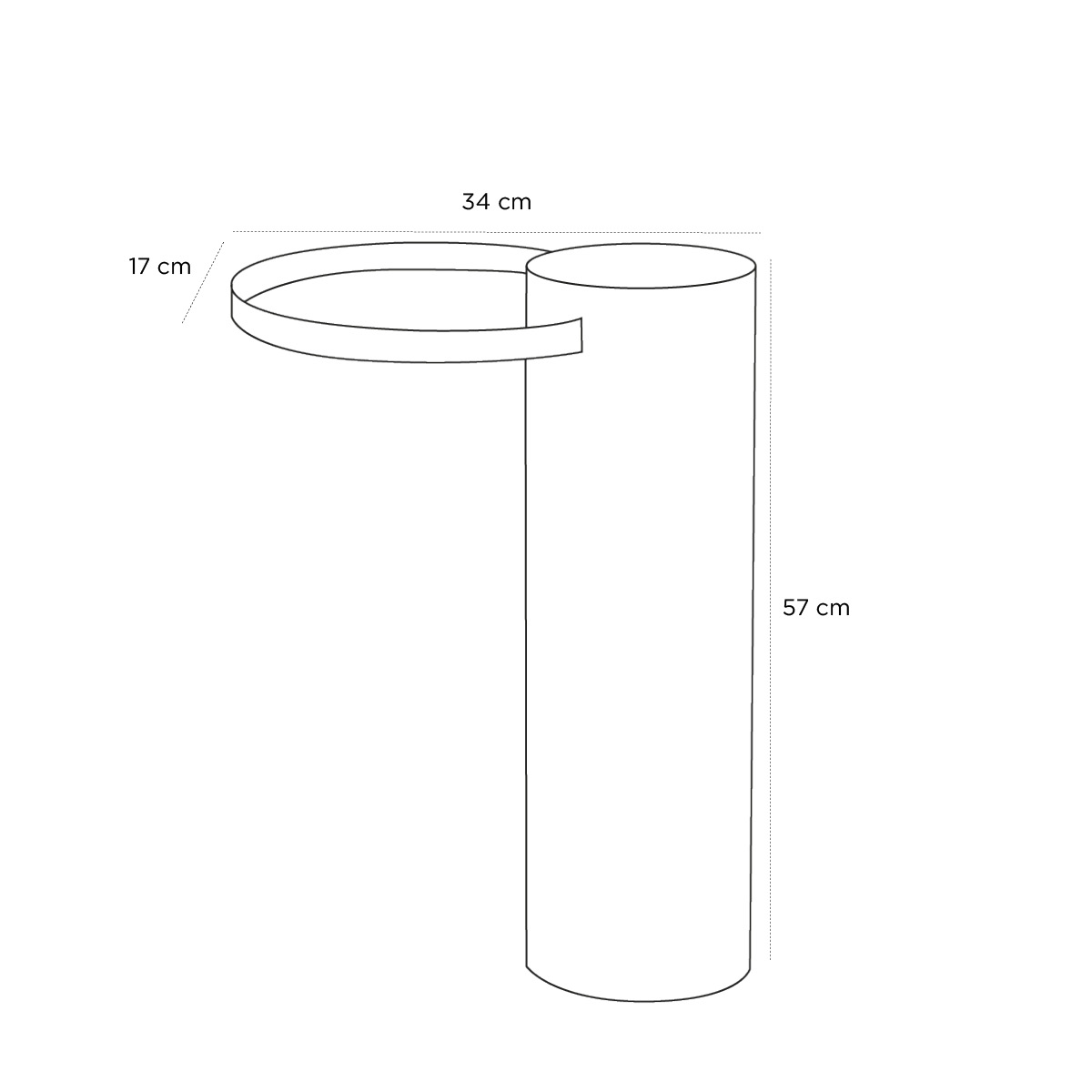 Product schematic Bout de canapé Salute