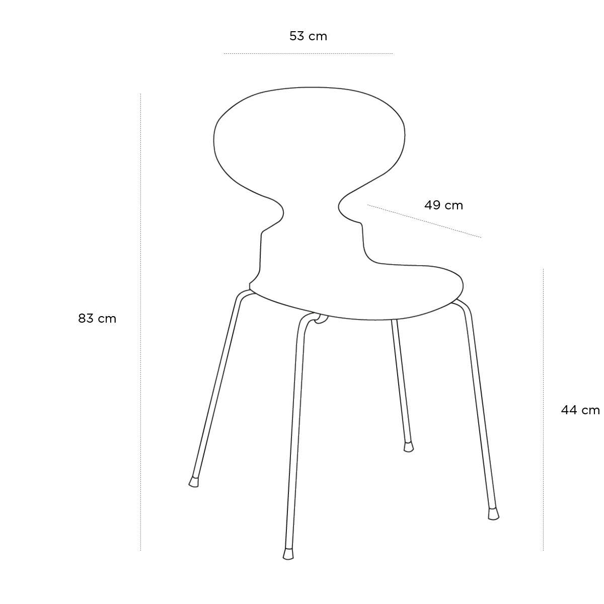 Product schematic Chaise Fourmi