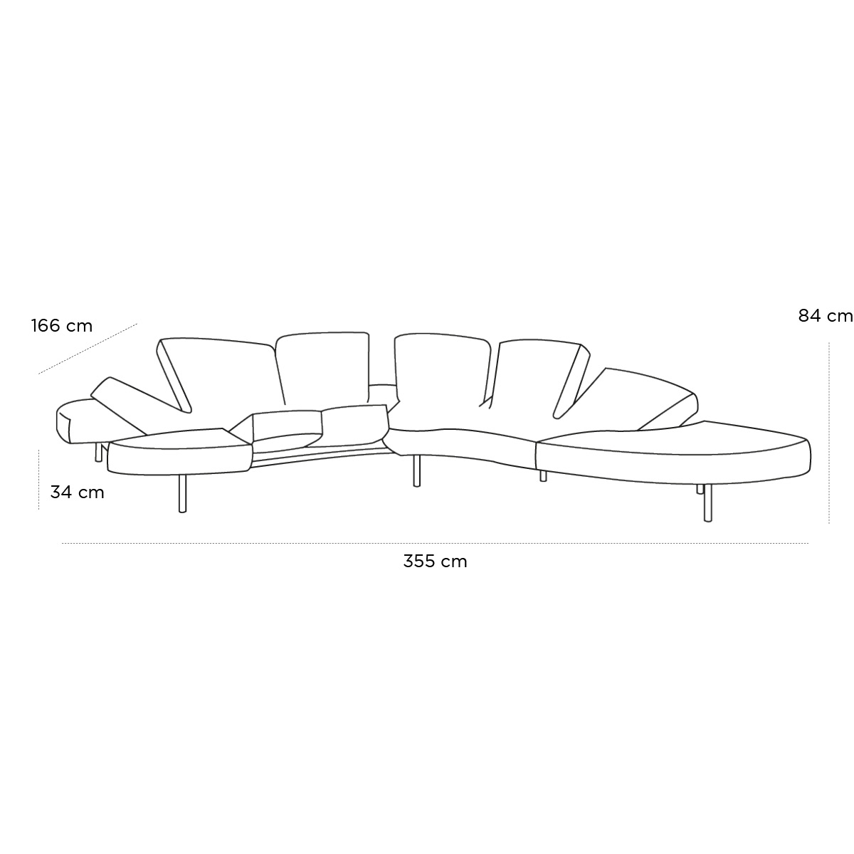 Product schematic Canapé Flap