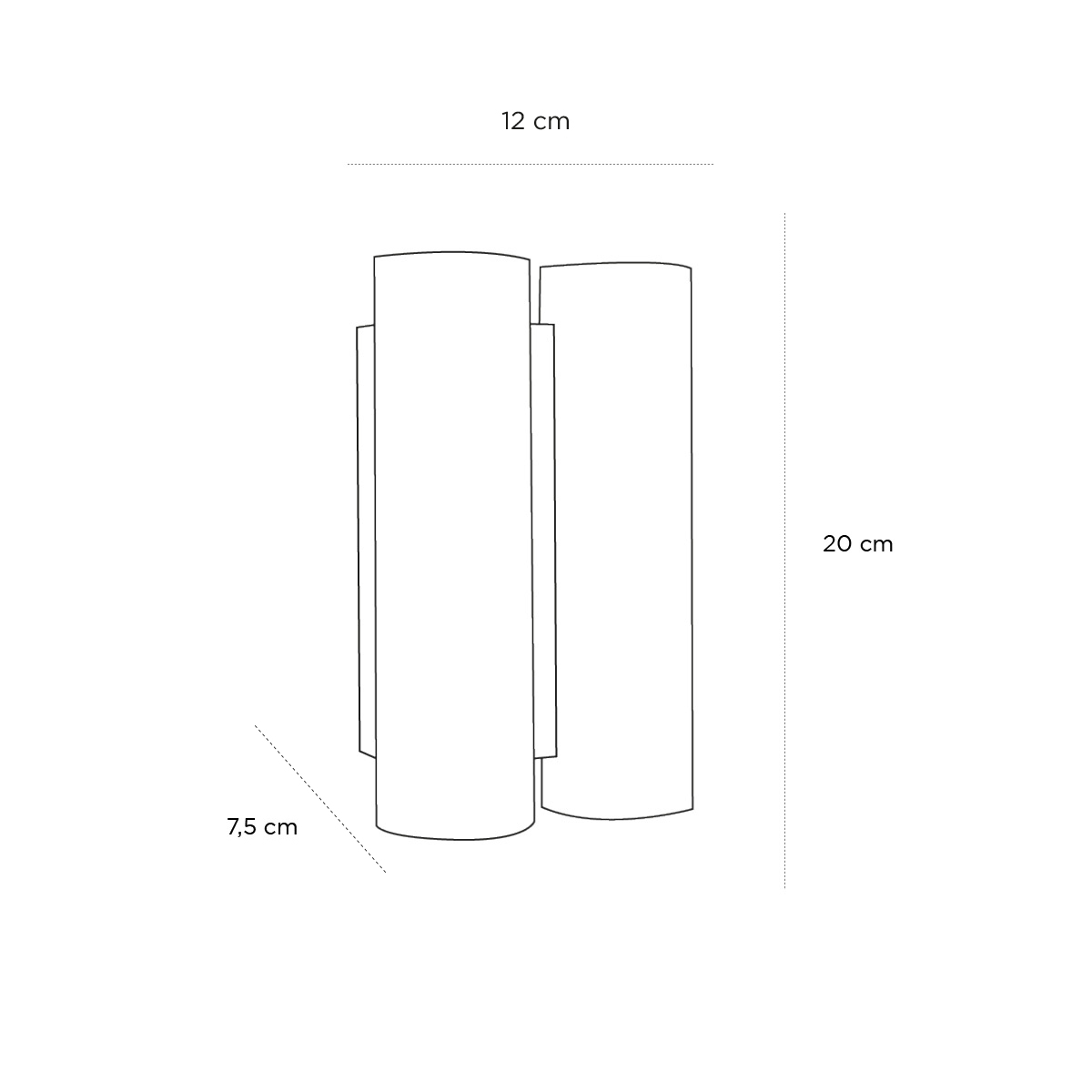 Product schematic Applique Trevi Métal doré