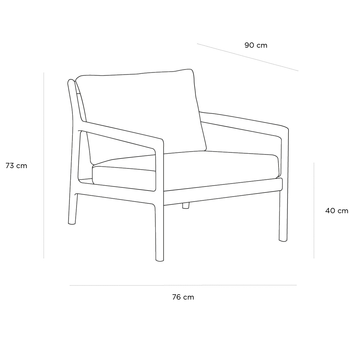 Product schematic Fauteuil Jack