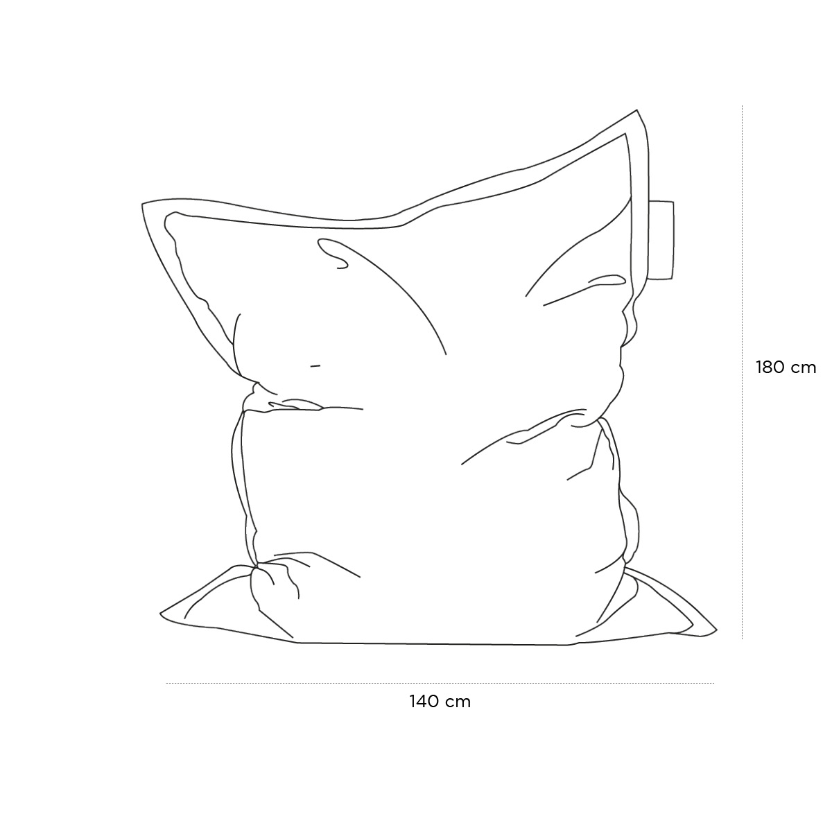 Product schematic Pouf Original Chiné