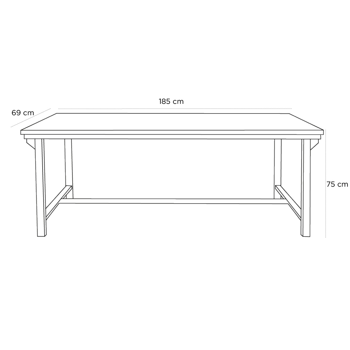 Product schematic Table Militaire