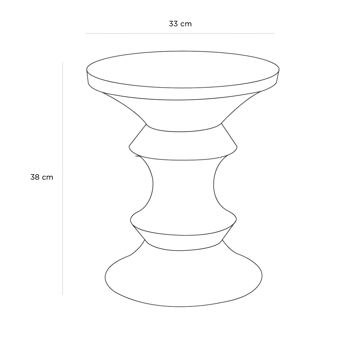 Product schematic Pouf Stool Modele C