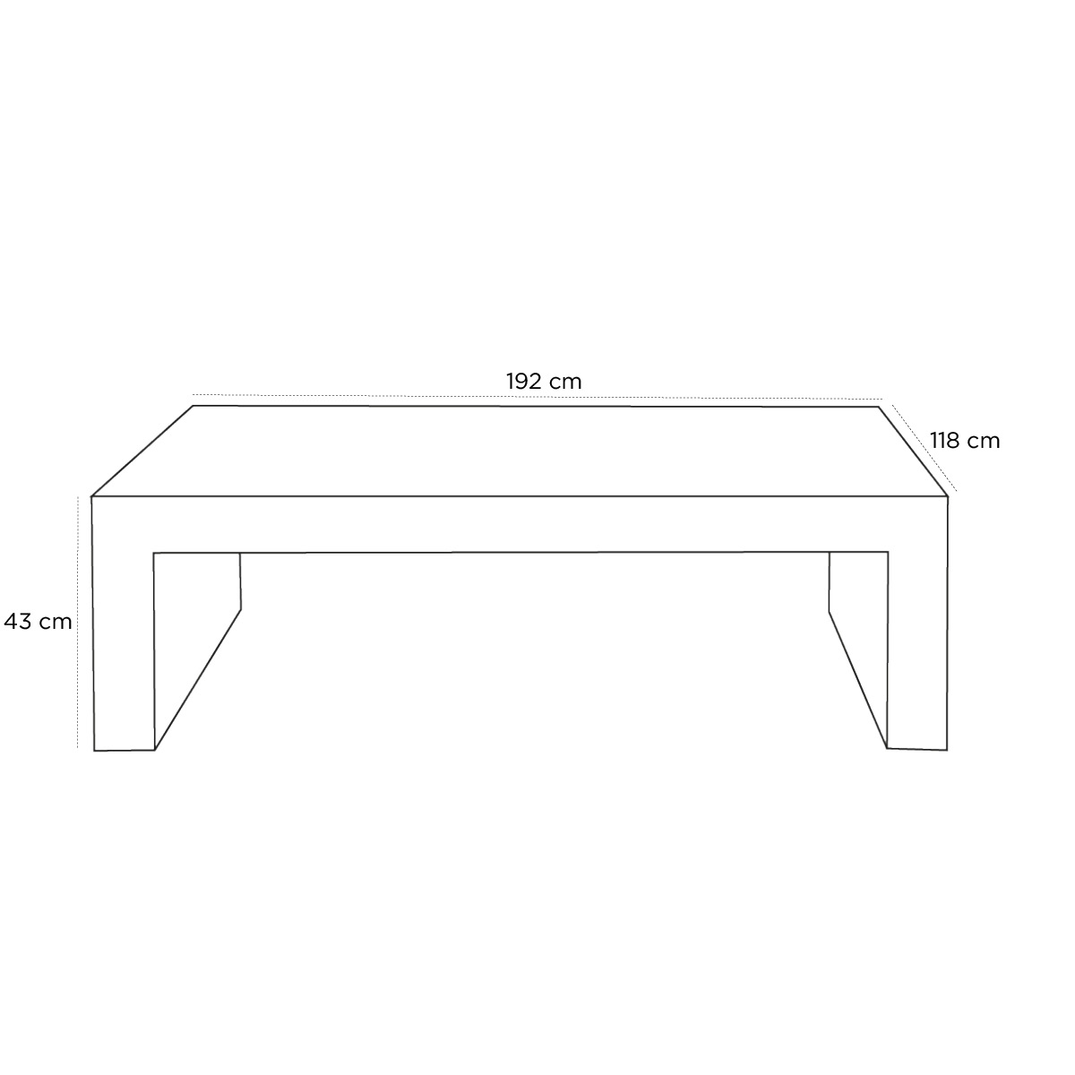 Product schematic Table basse Mob XL