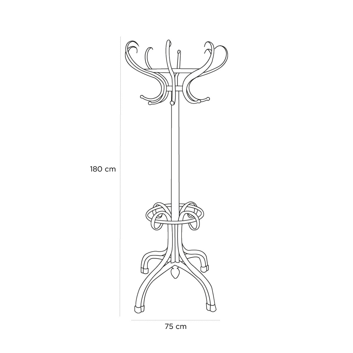 Product schematic Porte Manteau Thonet