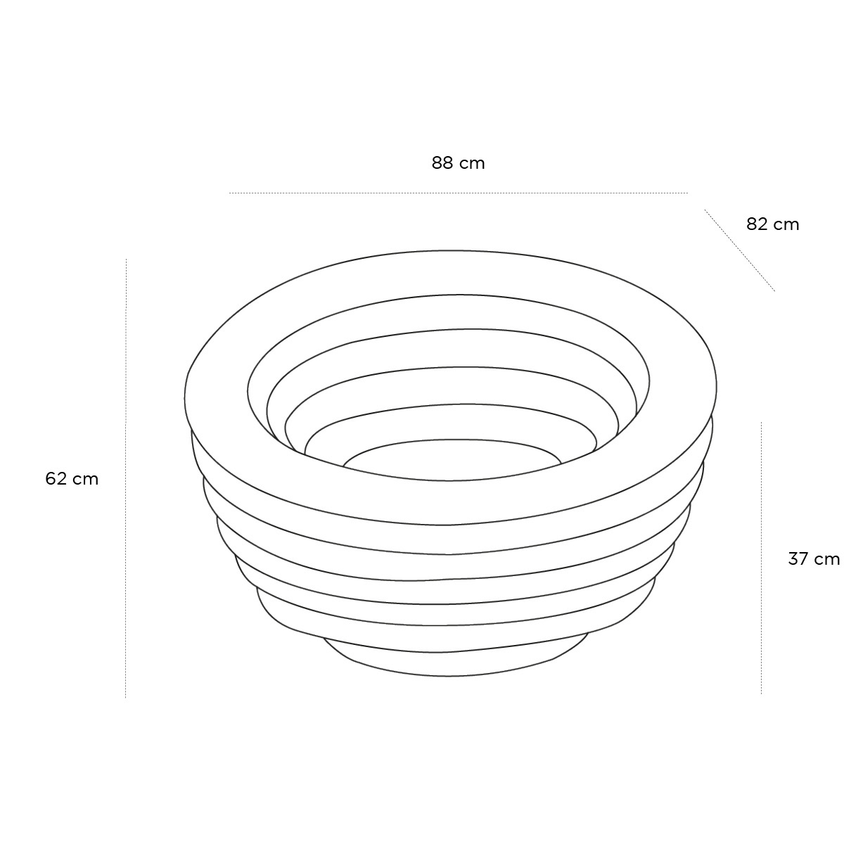 Product schematic Chauffeuse Blow Black