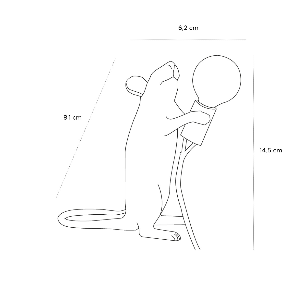 Product schematic Lampe Souris Debout