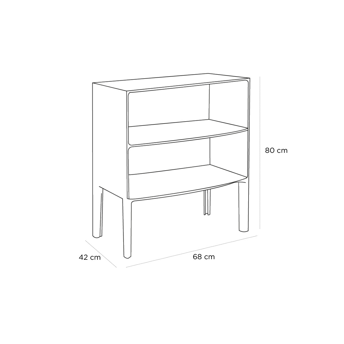 Product schematic Commode Ghost Buster Noir