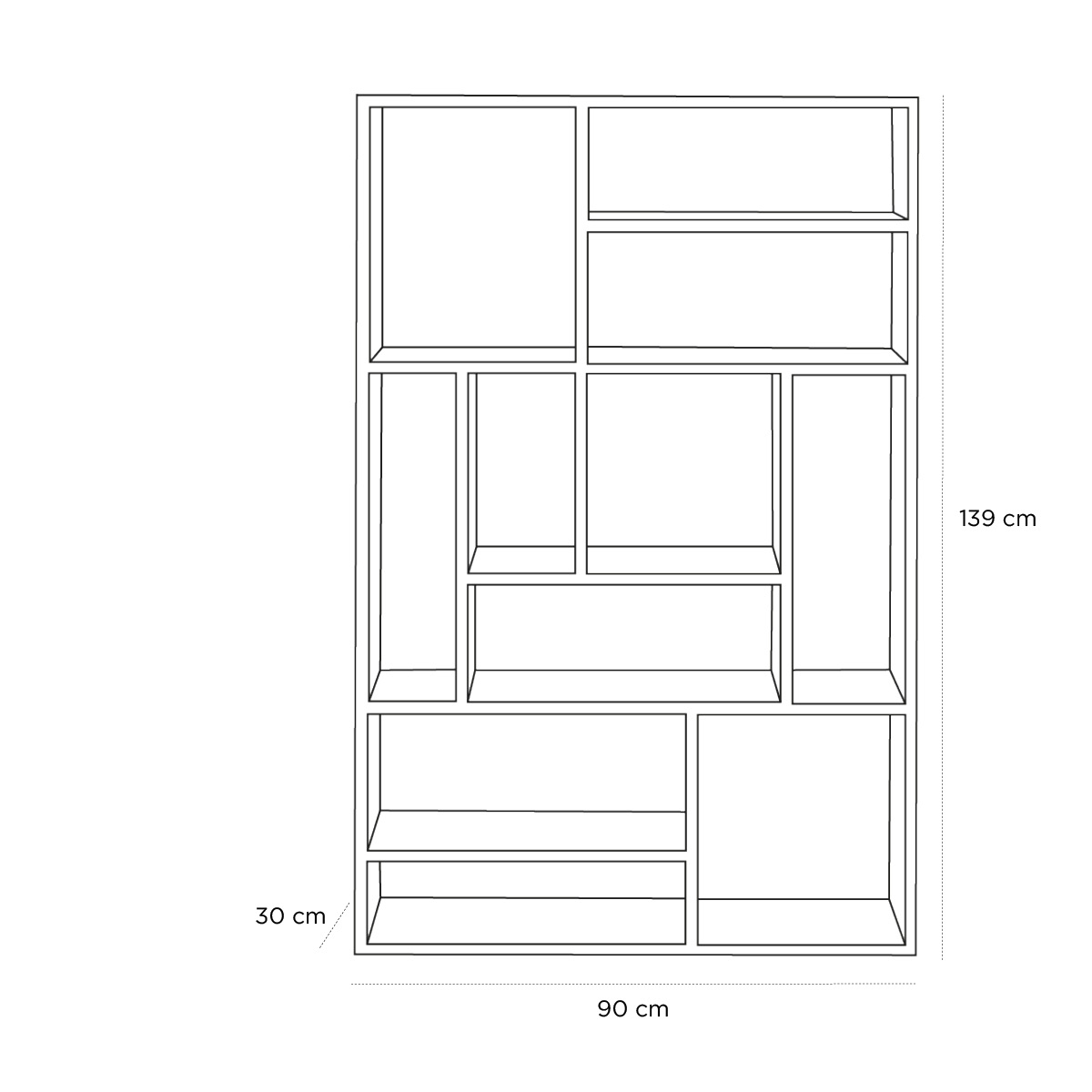 Product schematic Etagère M Rack Bas