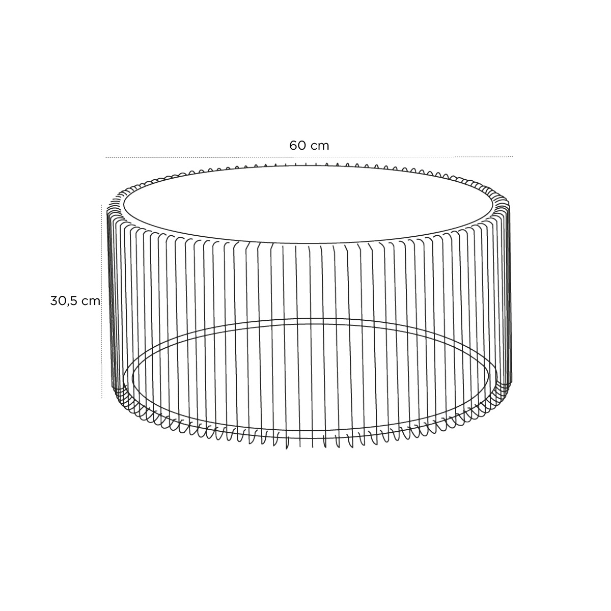 Schéma du produit Table basse Wire PM