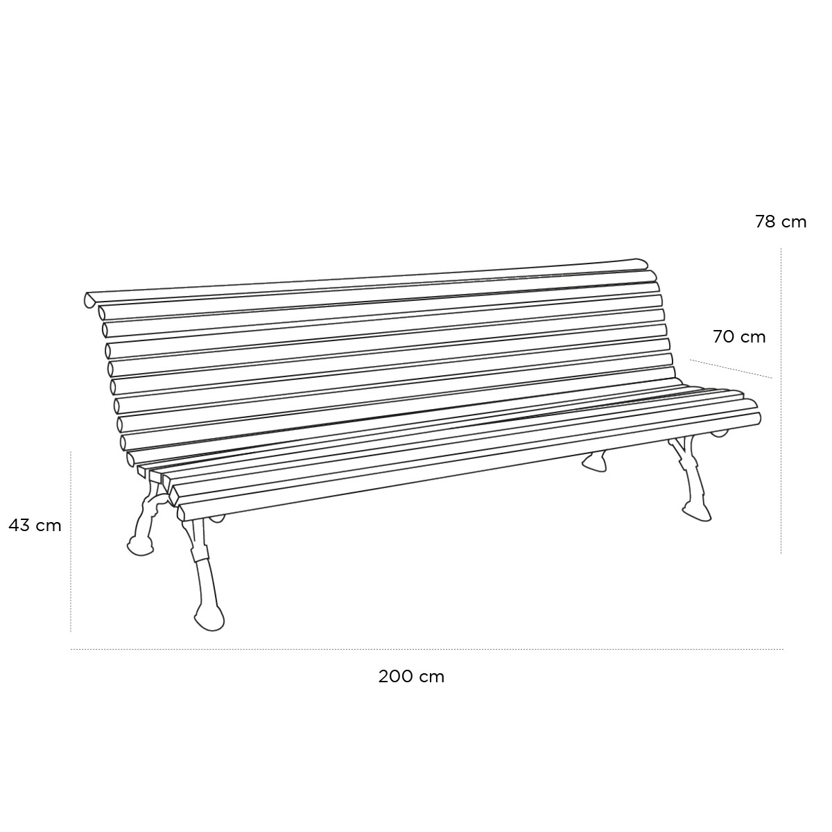 Product schematic Banc Square de Paris