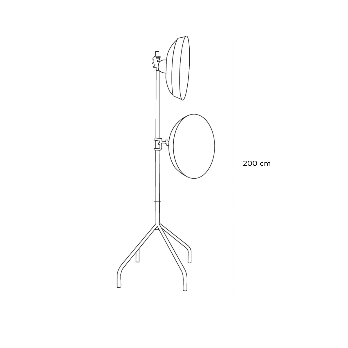 Product schematic Lampadaire Kremer Deux Bols