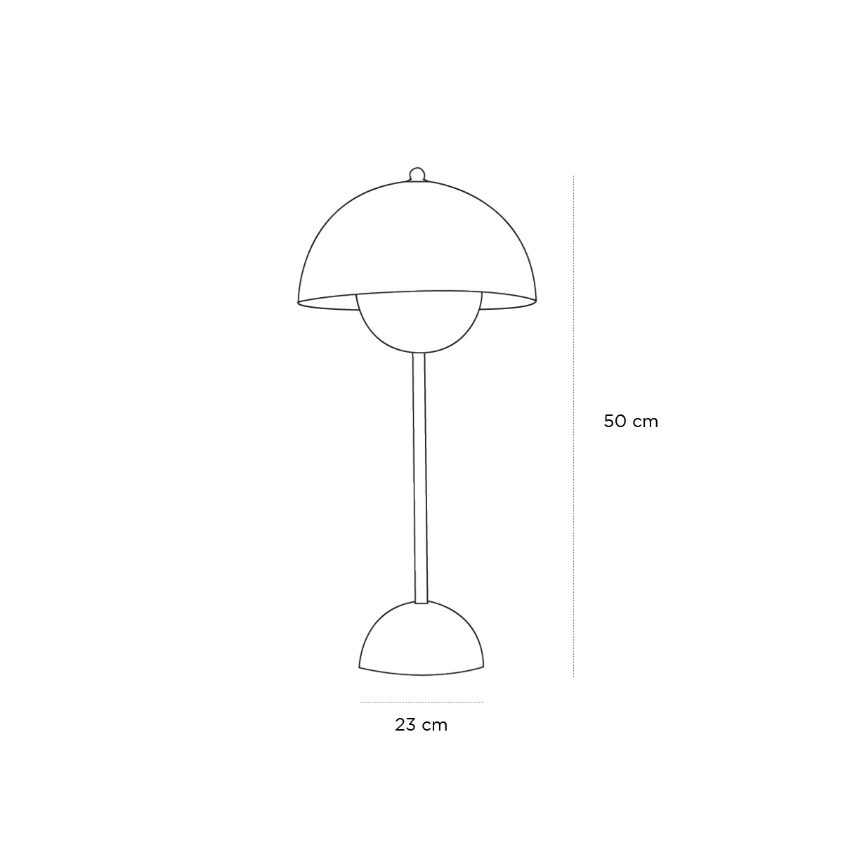 Product schematic Lampe Flowerpot VP3 gris clair