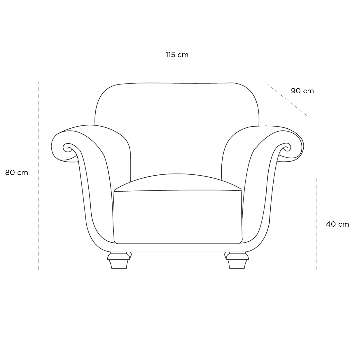 Product schematic Fauteuil 3 Hommes Et 1 Couffin