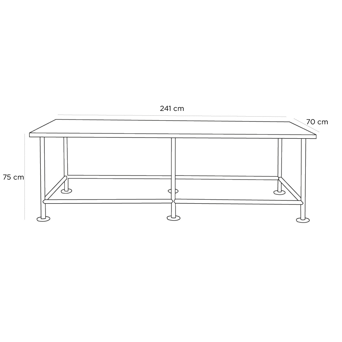 Product schematic Table Drapier