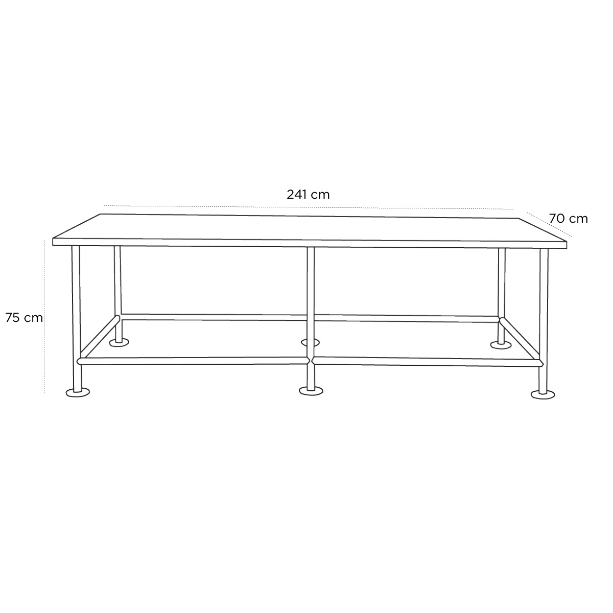 Schéma du produit Table Drapier