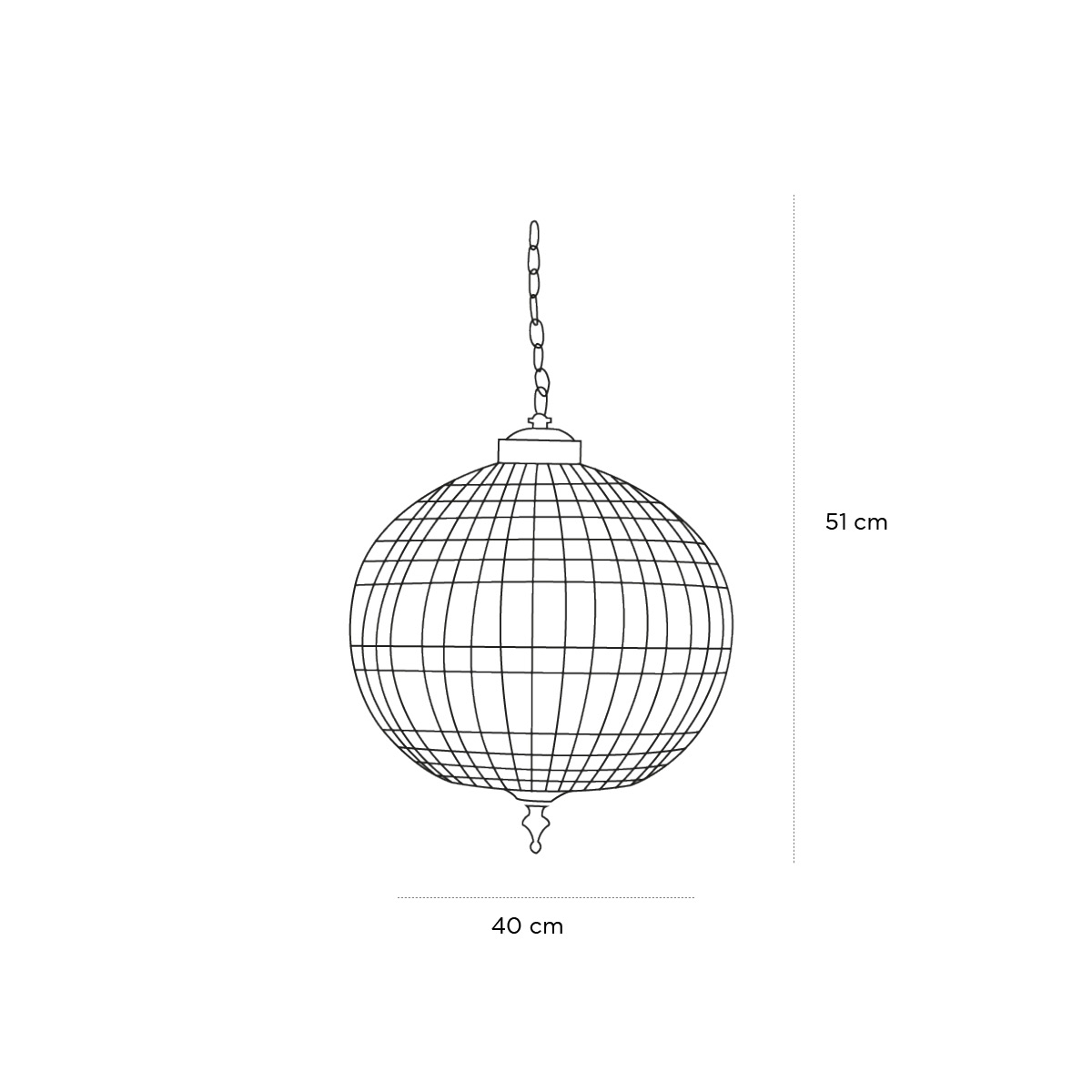 Product schematic Lustre Rond M Diam 40