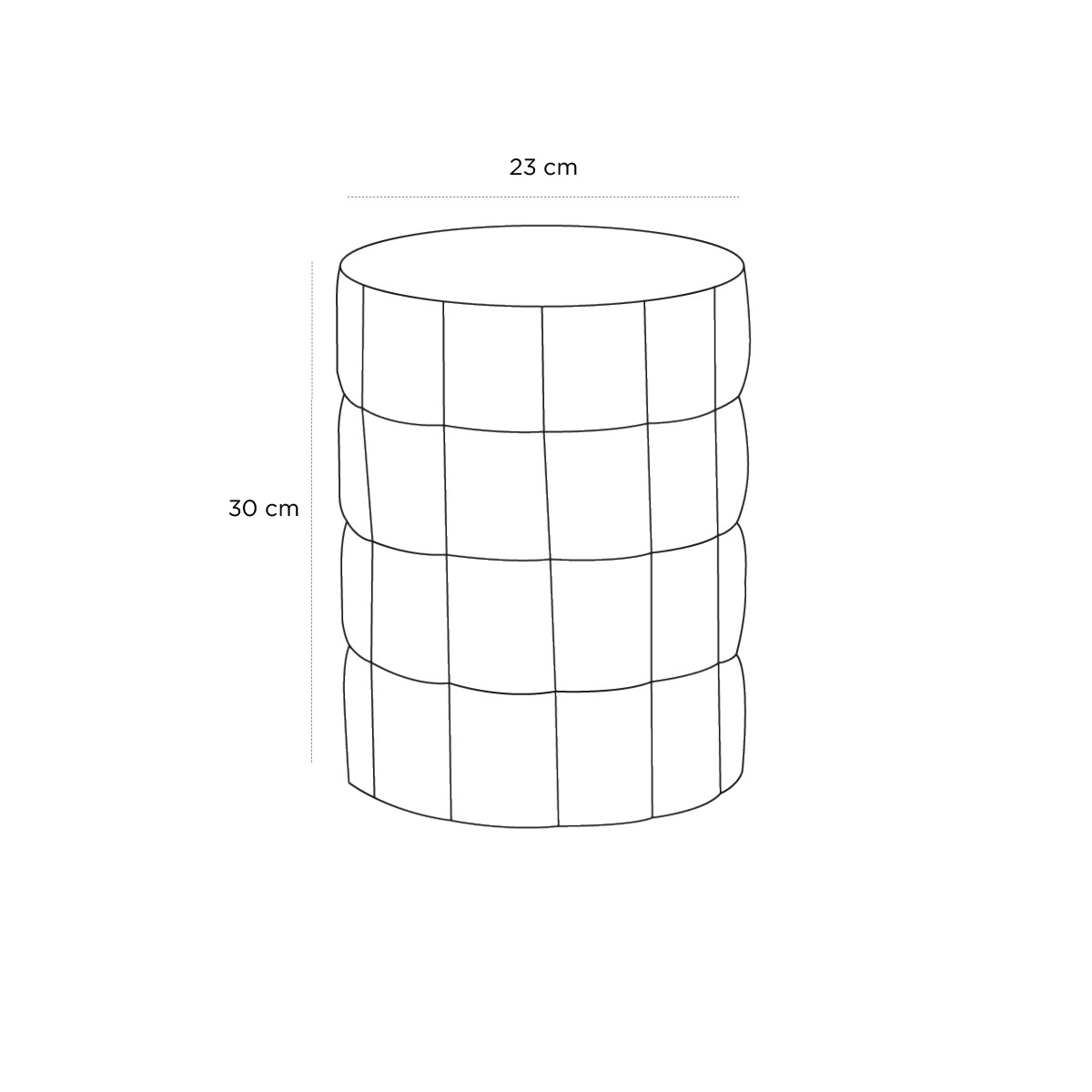 Product schematic Corbeille Matelasse Noir