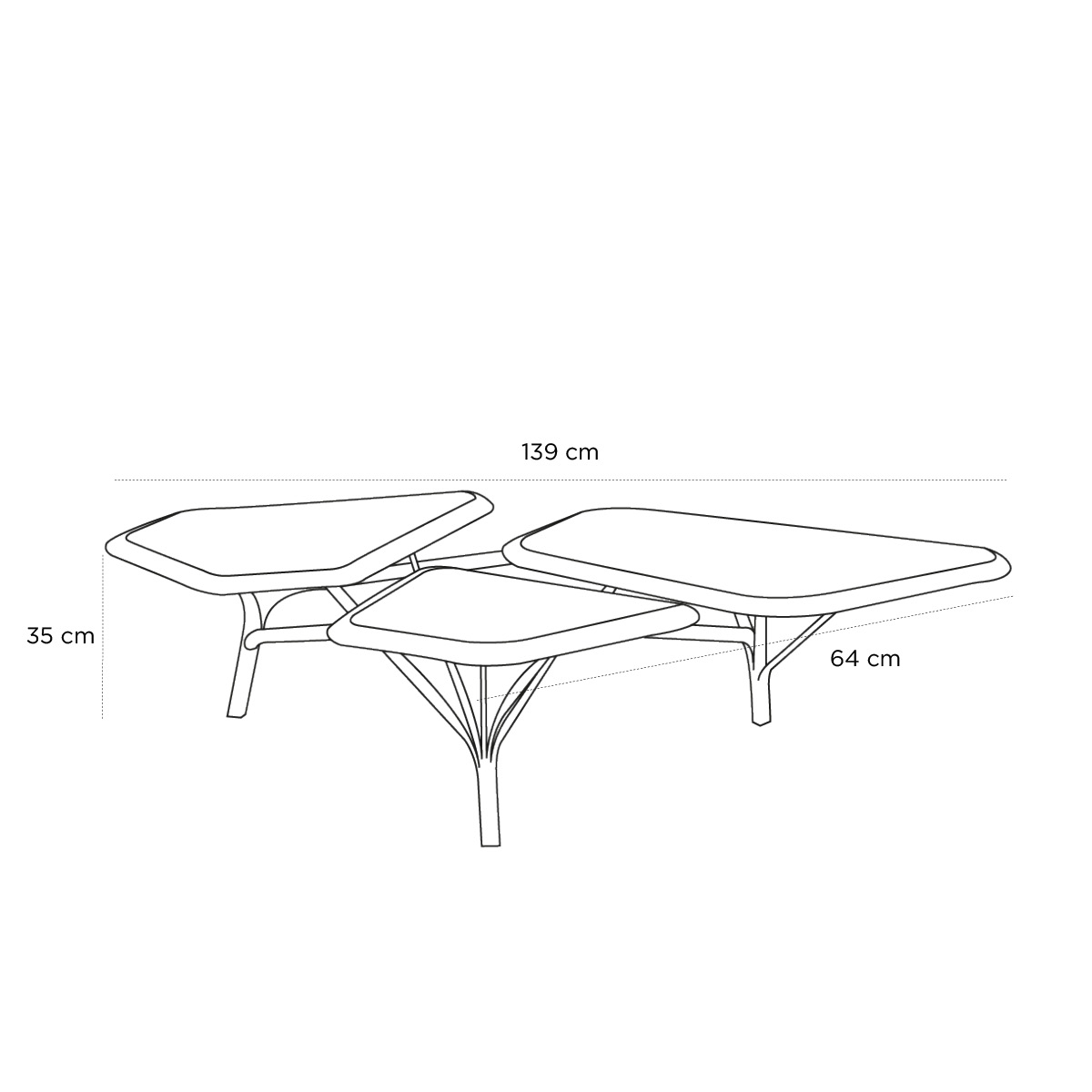 Product schematic Table basse Borghèse